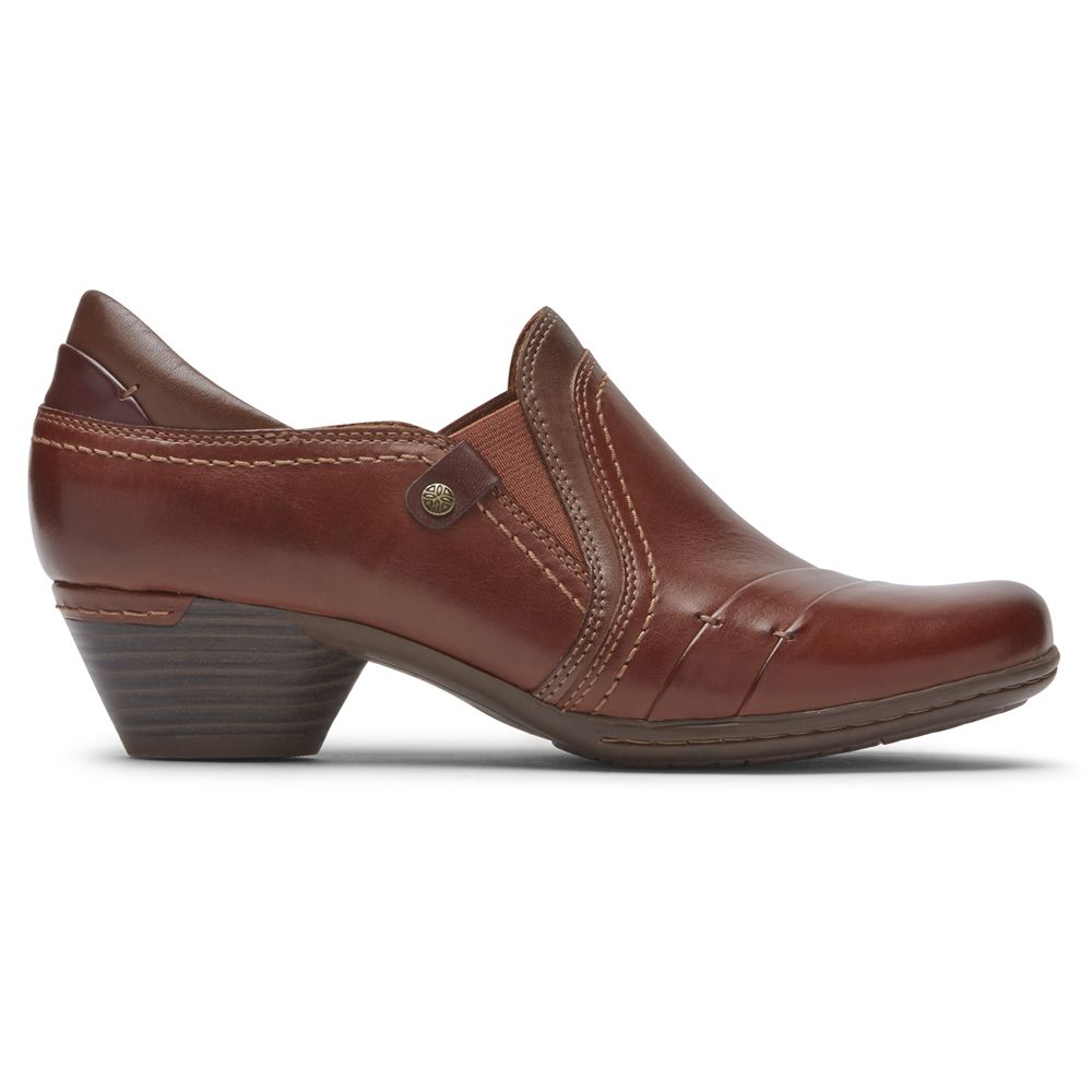 Scarpe Slip-On Rockport Donna - Cobb Hill Laurel - Marroni Scuro - QMWHPCF-89